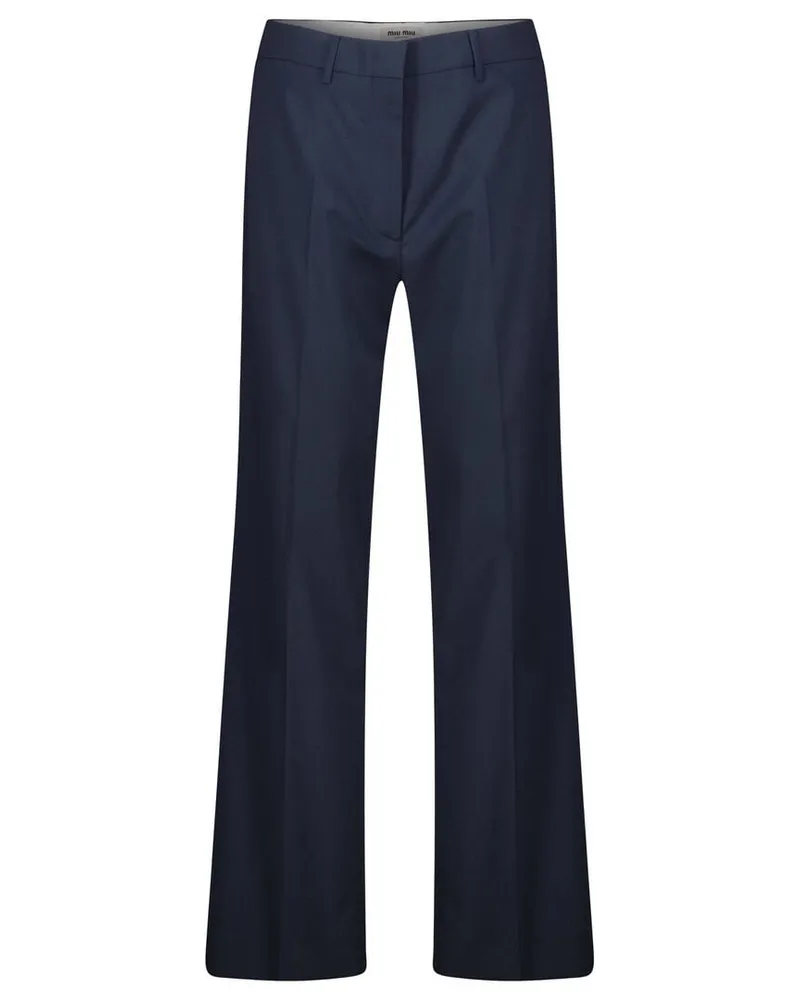 Miu Miu Damen Hose SUPERFINE-WOOL Marine