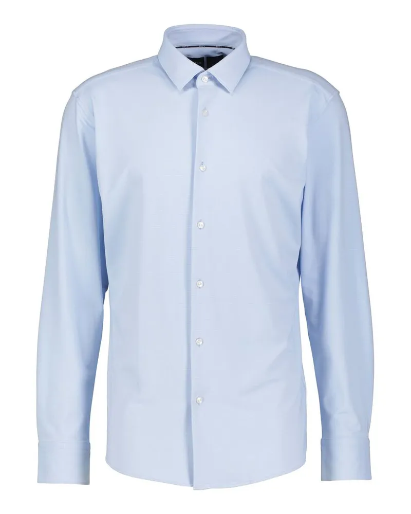 HUGO BOSS Herren Hemd mit Performance-Stretch P-HANK Slim Fit Blau