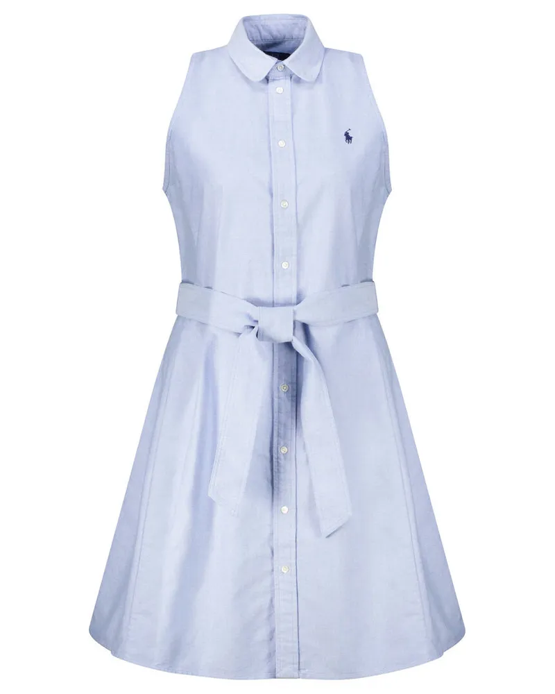 Ralph Lauren Damen Hemdblusenkleid mit Gürtel Blau