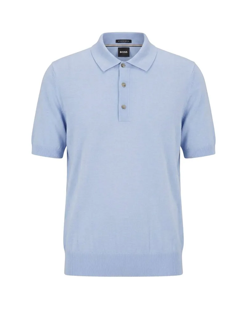HUGO BOSS Herren Strickpolo H-NOLANO Bleu