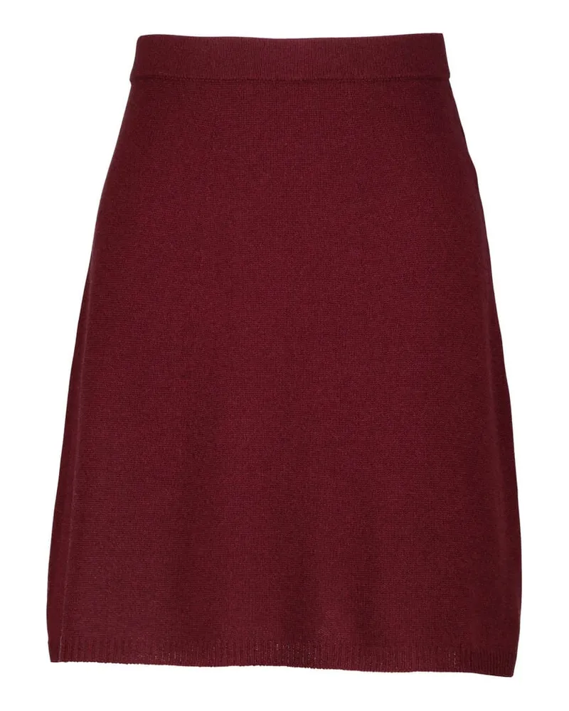 ALLUDE Damen Strickrock aus Wolle und Kaschmir Bordeaux