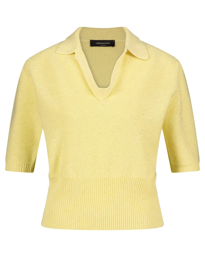Fabiana Filippi Damen Pullover mit Polokragen Vanille
