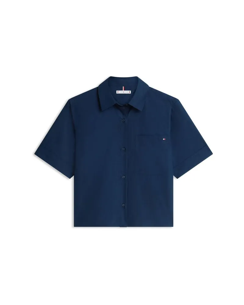 Tommy Hilfiger Damen Bluse aus Bio-Baumwolle Marine