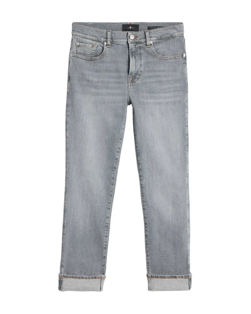 7 for all mankind Damen Jeans Relaxed Skinny Fit Grau