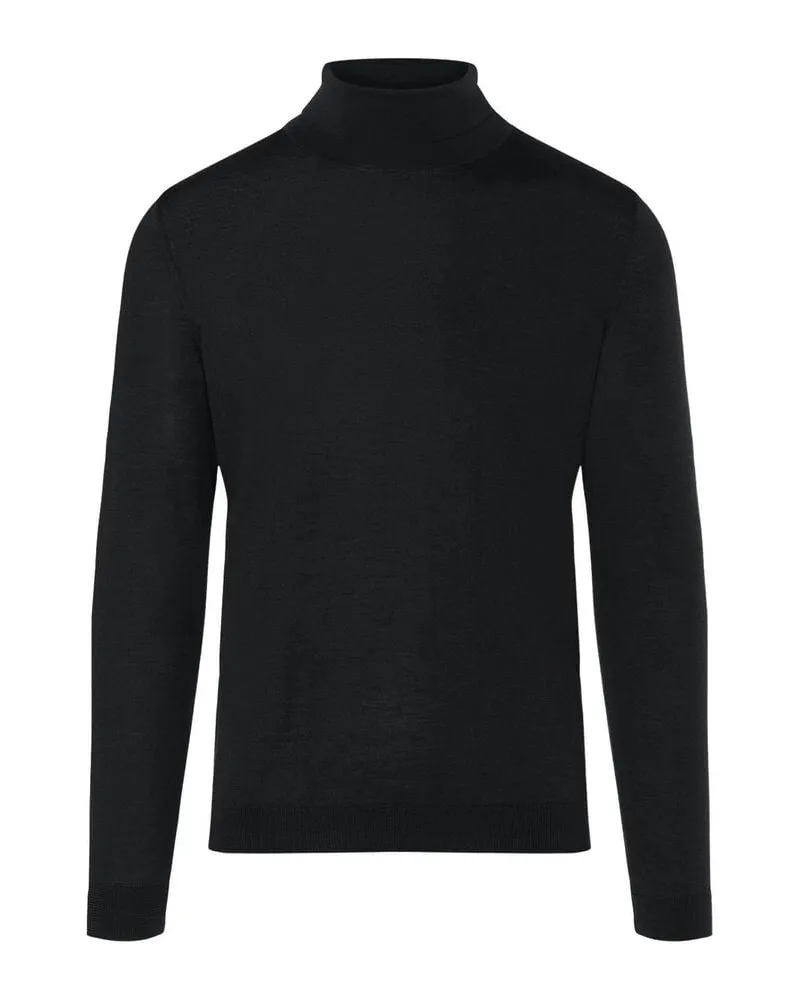 Maerz Herren Strickpullover mit Merinowolle Schwarz