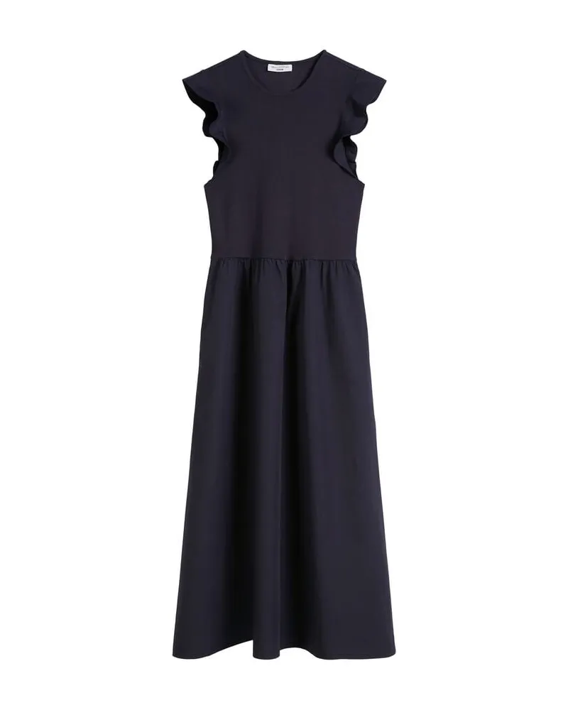 Marc O'Polo Damen Kleid mit Baumwoll-Popelinerock Marine