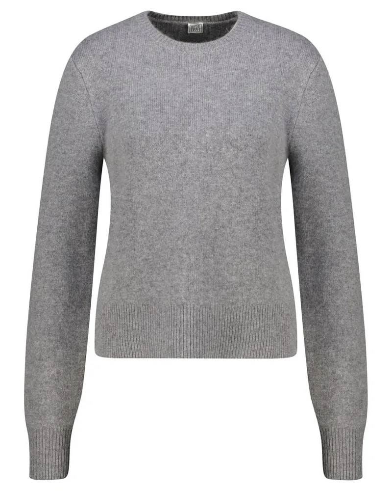 Totême Damen Strickpullover mit Kaschmir Cropped Fit Grau