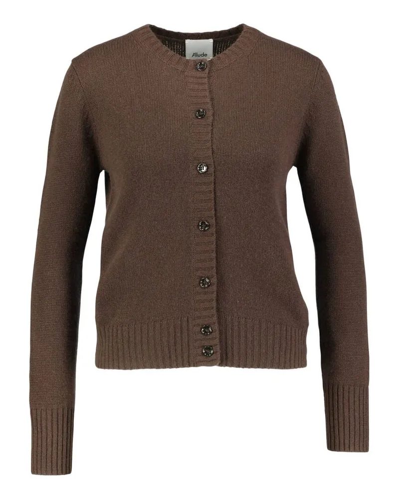 ALLUDE Damen Strickjacke aus Kaschmir Braun