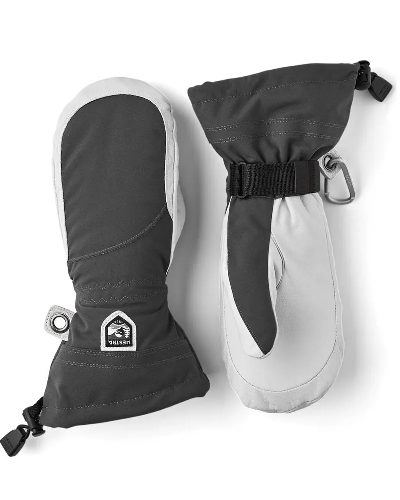 Hestra Damen Skihandschuhe HELI SKI FEMALE MITT Fausthandschuhe mit Leder Grau