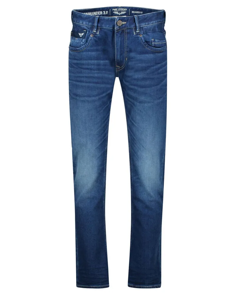 PME Legend Herren Jeans COMMANDER 3.0 TRUE BLUE MID Relaxed Fit Low Rise Blue