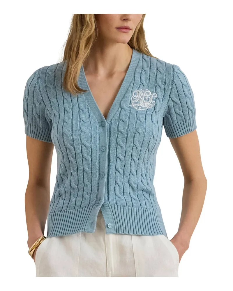 Ralph Lauren Damen Strickjacke aus Baumwolle Blau