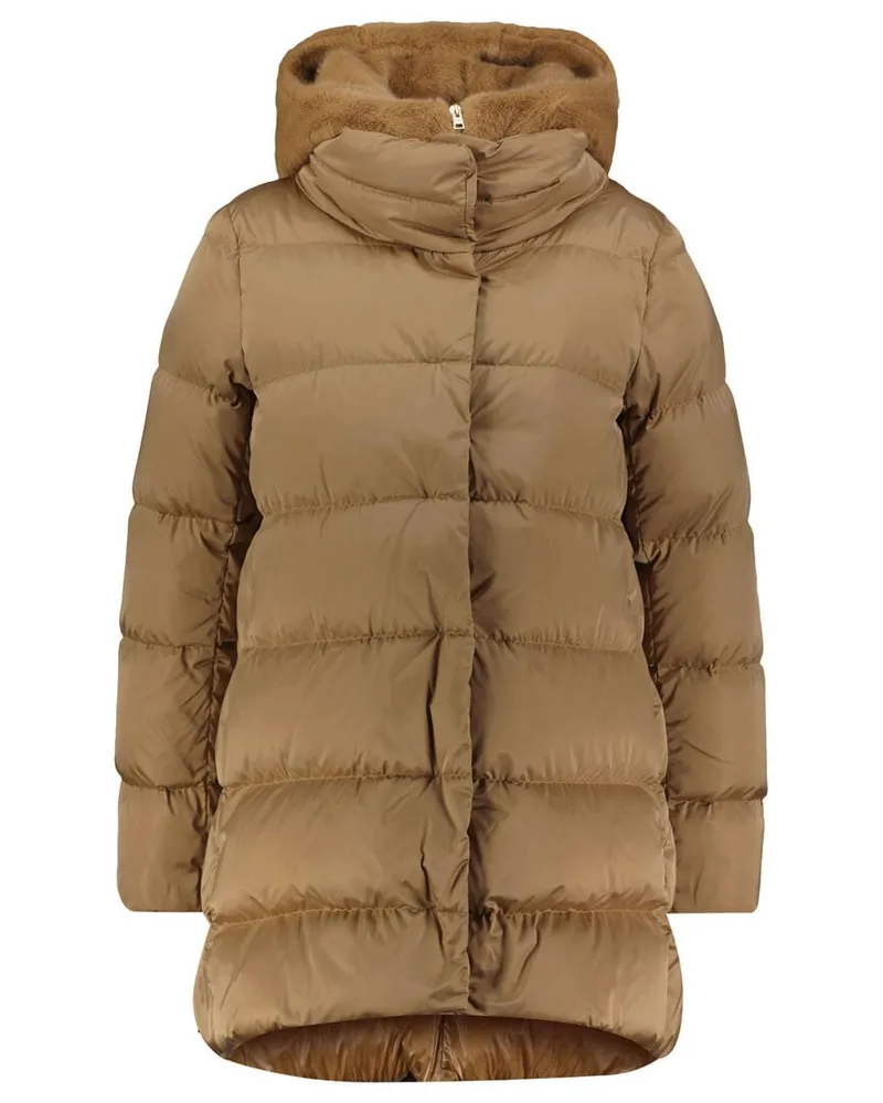 Herno Damen Daunenjacke mit Kapuze Camel