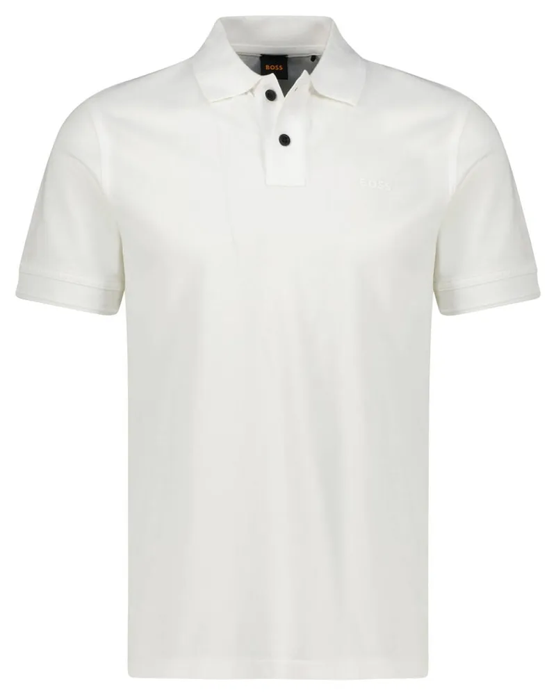 HUGO BOSS Herren Poloshirt aus Baumwoll-Pique PRIME Regular Fit Weiss