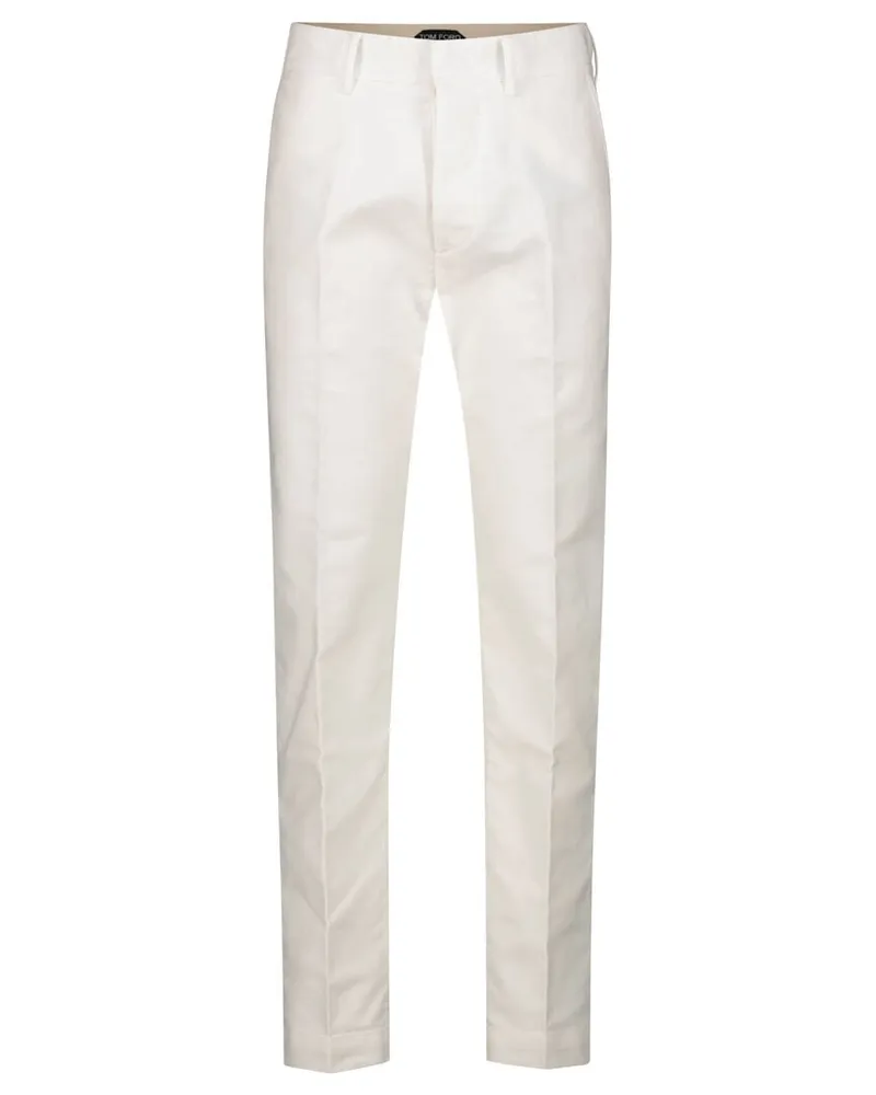 Tom Ford Herren Chinohose BRUSHED COTTON SATIN CHINO Offwhite