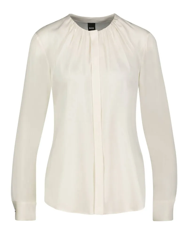 HUGO BOSS Damen Bluse mit Seide BANORAH Weiss