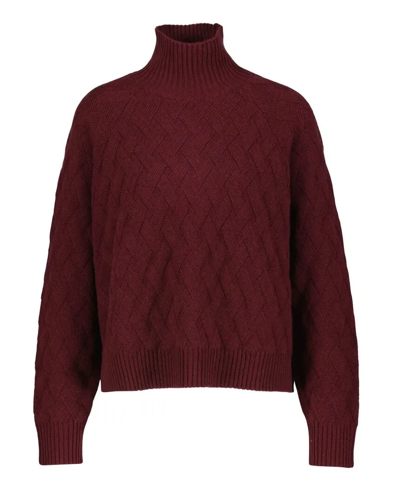 ALLUDE Damen Strickpullover mit Wolle und Kaschmir Bordeaux
