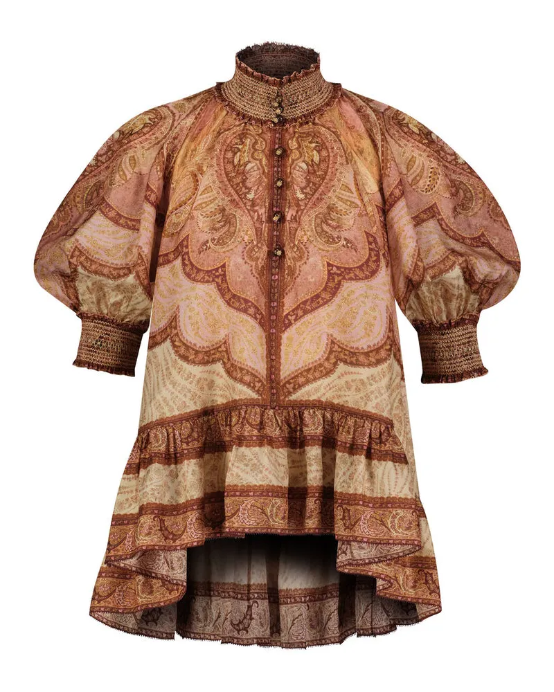 Zimmermann Damen Seidenbluse WANDERKUST FRILL Bordeaux