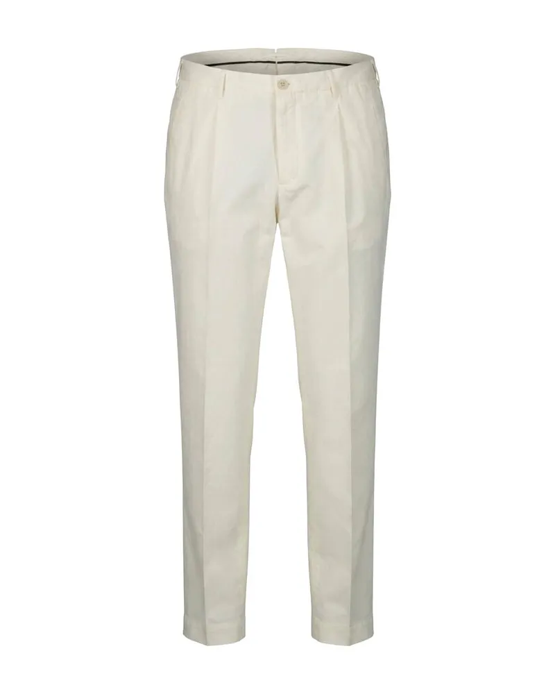 Incotex Herren Chinohose Tapered Fit Weiss