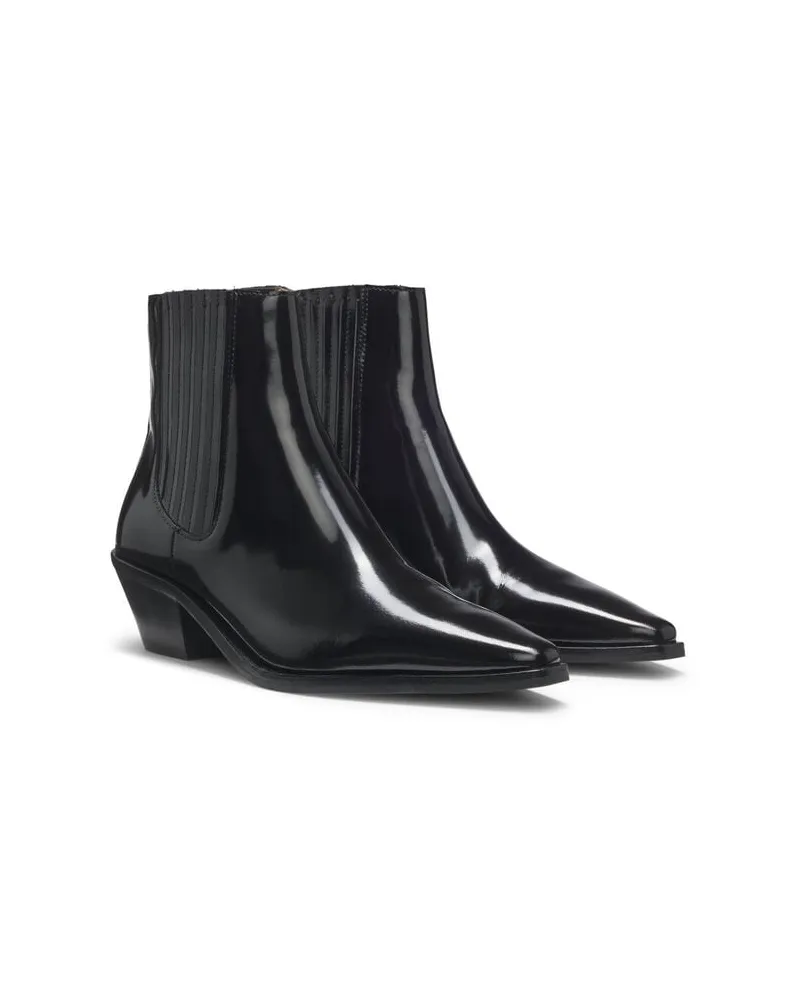 HUGO BOSS Damen Ankle Boots Leder NIARA_CHBOOTIE50 Schwarz