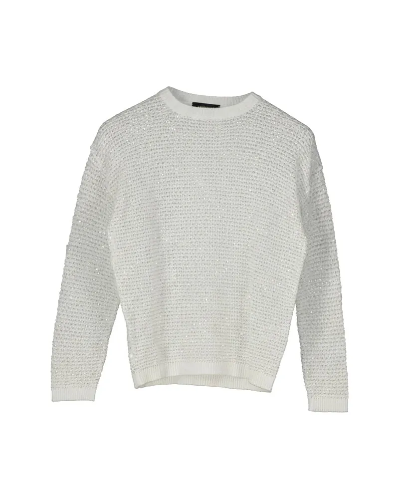 Fabiana Filippi Damen Pullover aus Baumwoll-Mix Weiss