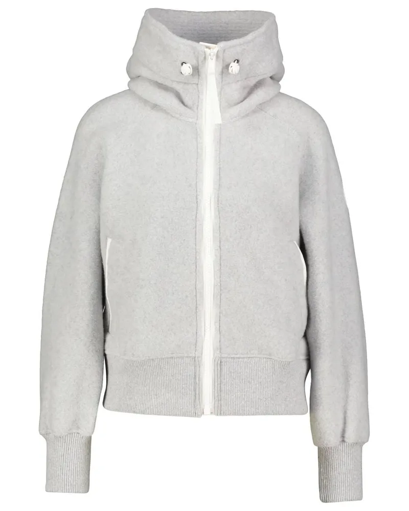 Canada Goose Damen Sweatjacke aus Wollmix CHILLIWACK FLEECE BOMBER Oversized Fit Silber