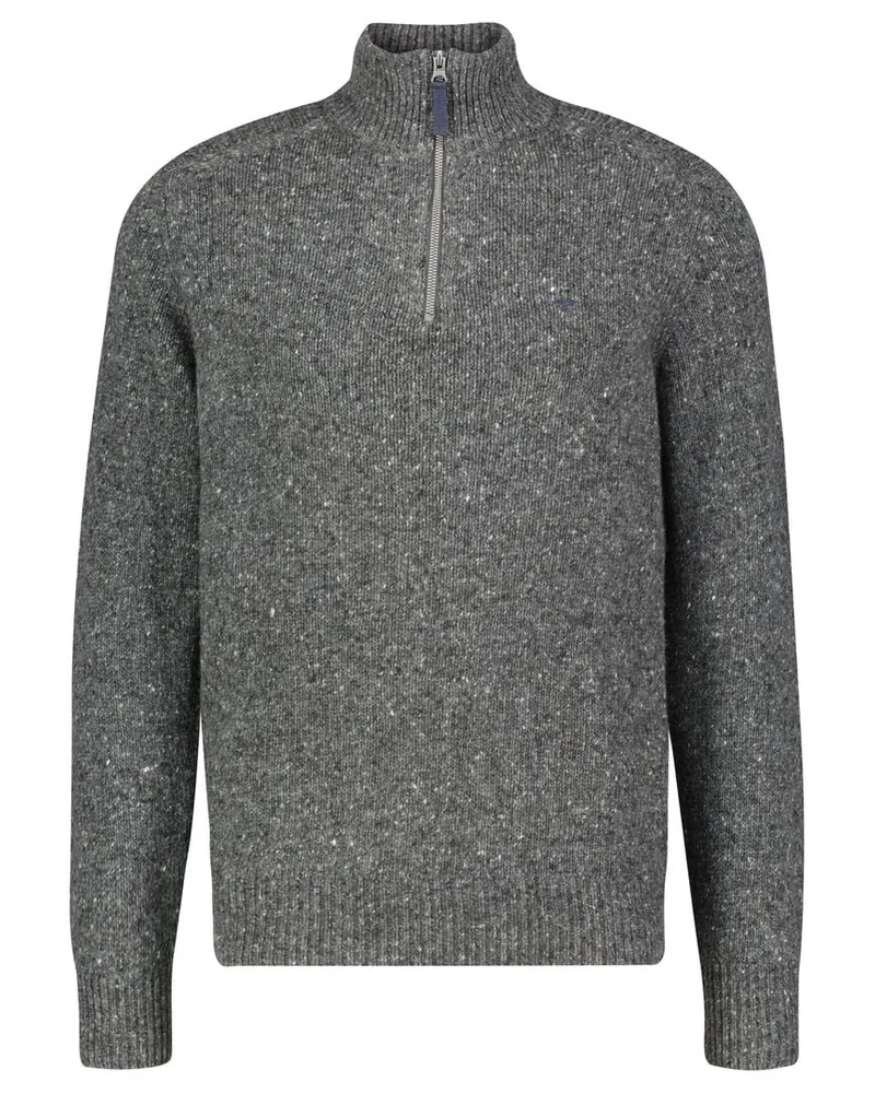 Fynch-Hatton Herren Strickpullover mit Troyer-Kragen DONEGAL Anthrazit