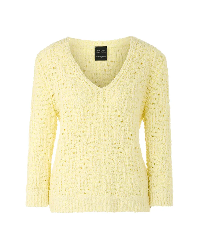 Marc Cain Damen Pullover aus Baumwollmischung Gelb