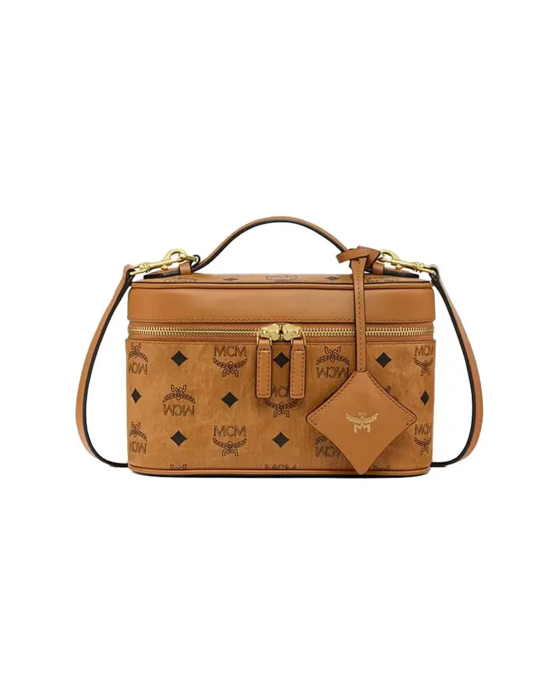 MCM Damen Umhängetasche AREN VI Small Cognac