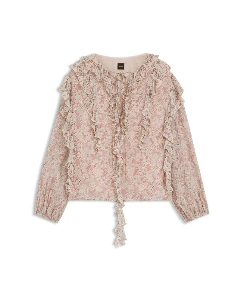 HUGO BOSS Damen Rüschenbluse C_BORMA Grün