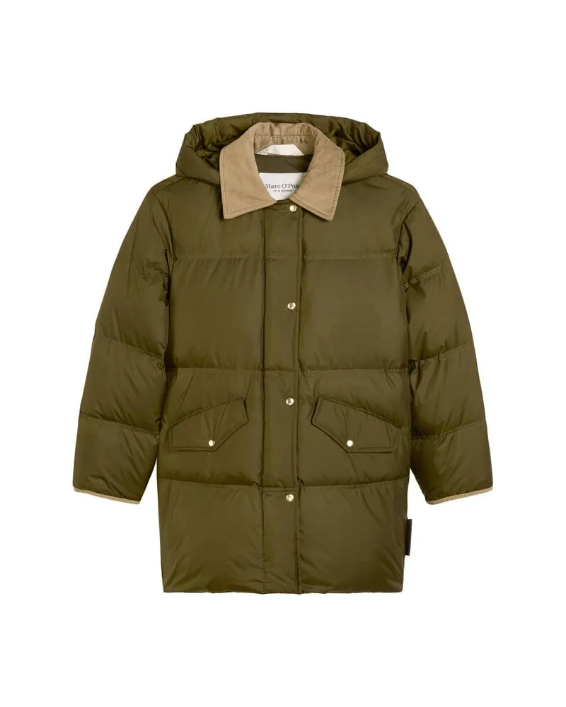 Marc O'Polo Damen Daunenparka mit Cordkragen Oliv