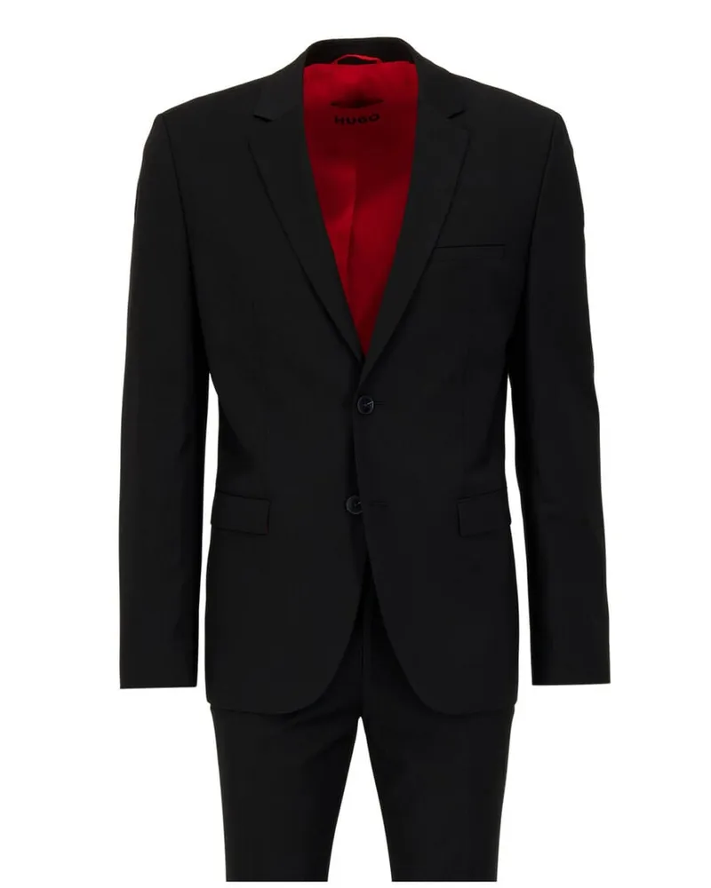 HUGO BOSS Herren Anzug mit Wolle  ARTI-HESTEN253X-MH Schwarz