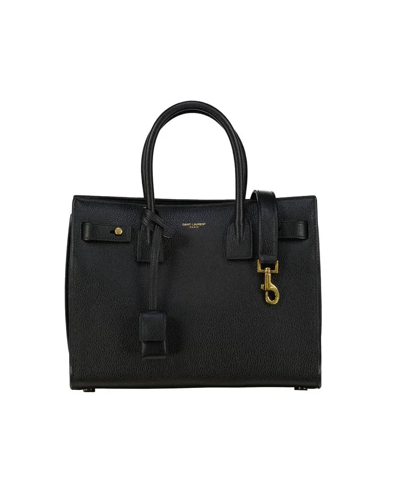 Saint Laurent Damen Handtasche aus Leder SAC DE JOUR BABY Schwarz