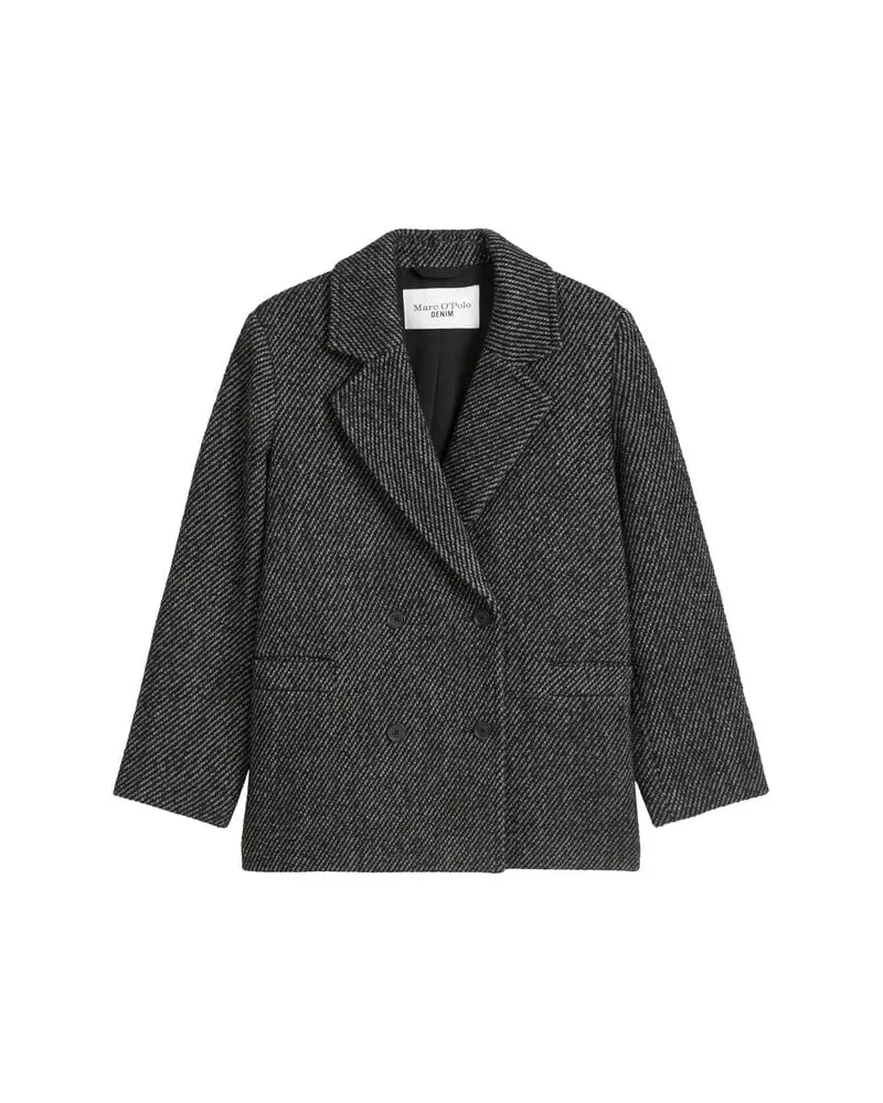 Marc O'Polo Damen Tweedjacke mit Recycling-Wolle Anthrazit