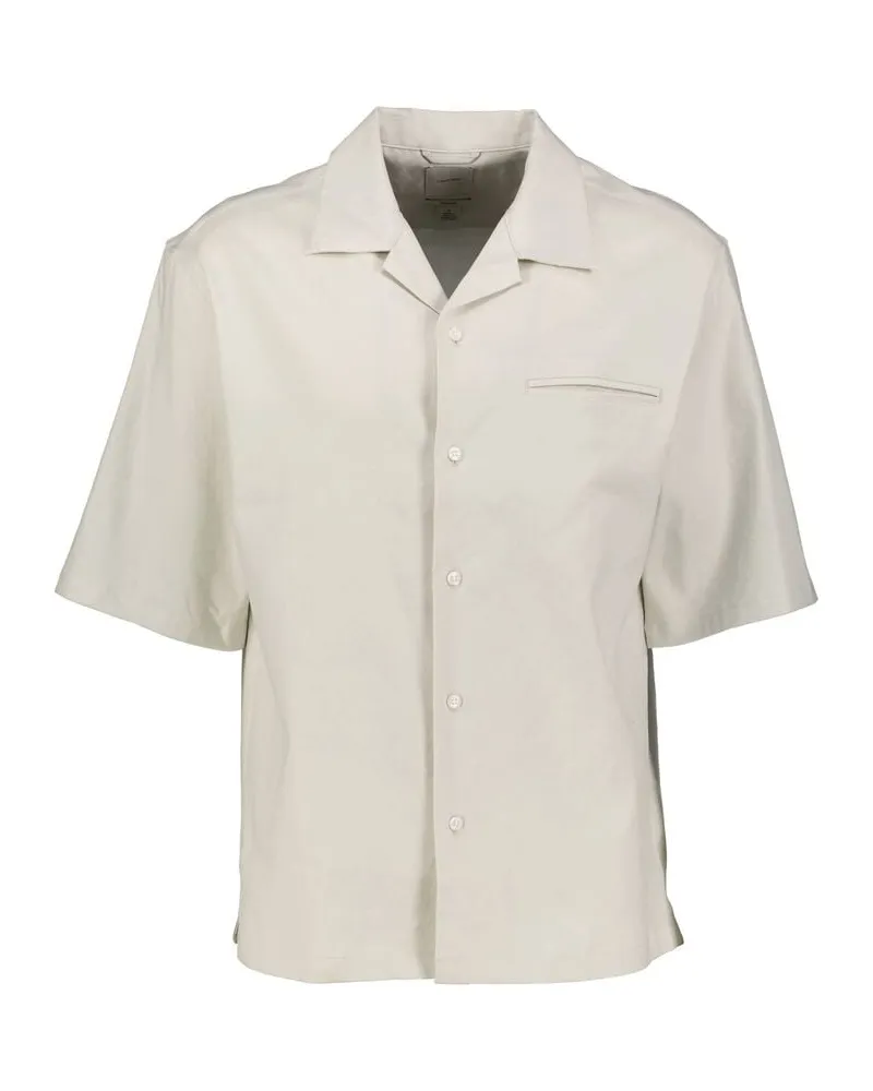 Calvin Klein Herren Hemd mit Leinen und Lyocell Relaxed Fit Silber