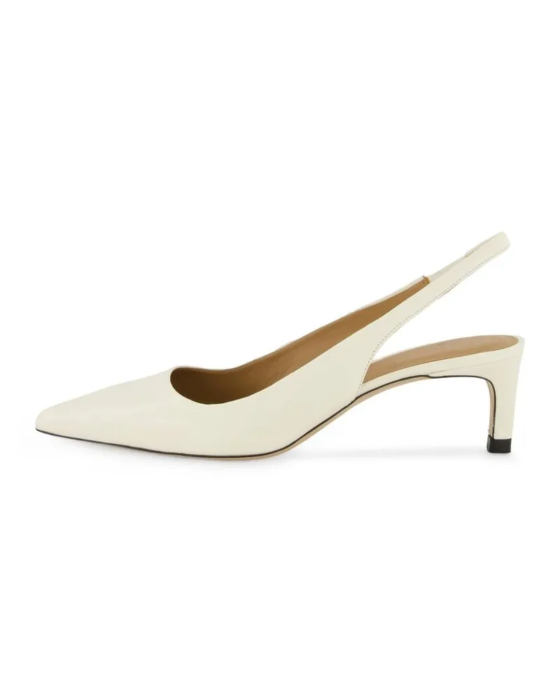 HUGO BOSS Damen Slingback-Pumps aus Leder Weiss