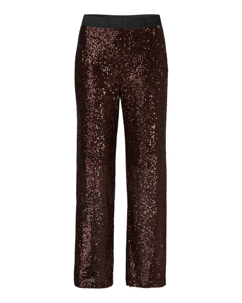 Marc Cain Damen Hose WASHINGTON Wide Fit Braun