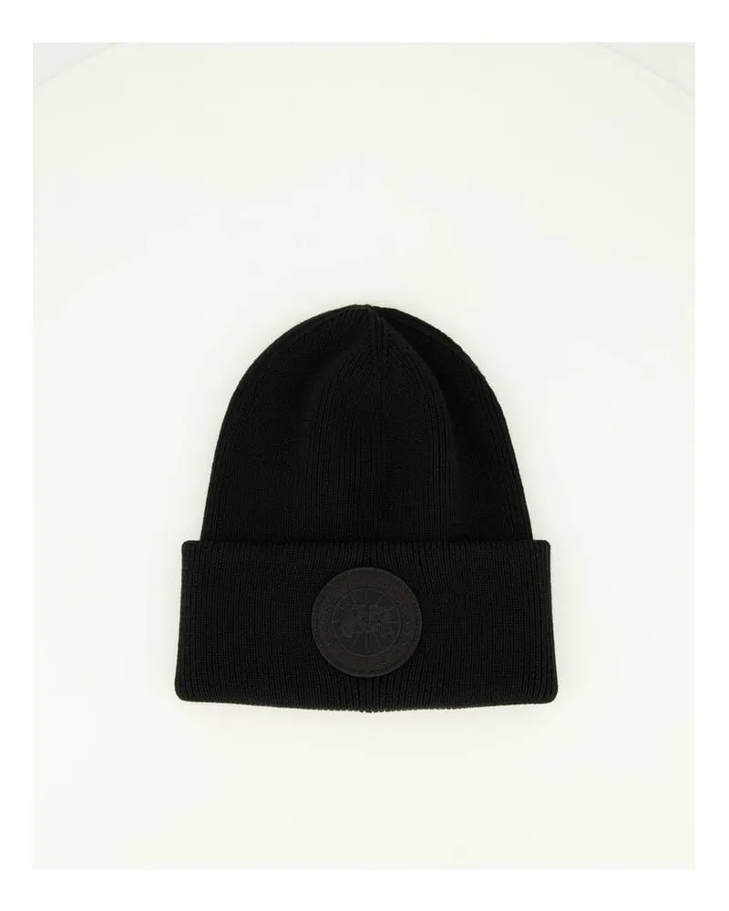 Canada Goose Herren Beanie aus Wolle ARCTIC DISC TOQUE Schwarz