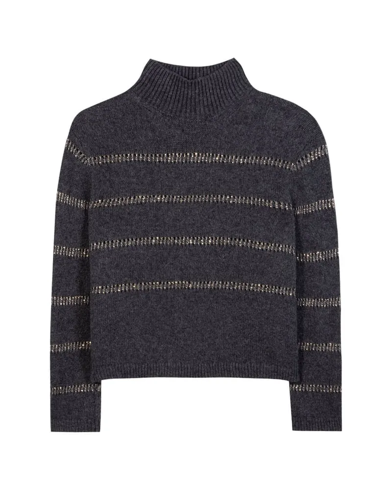 Luisa Cerano Damen Strickpullover mit Alpaka und Wolle Grau