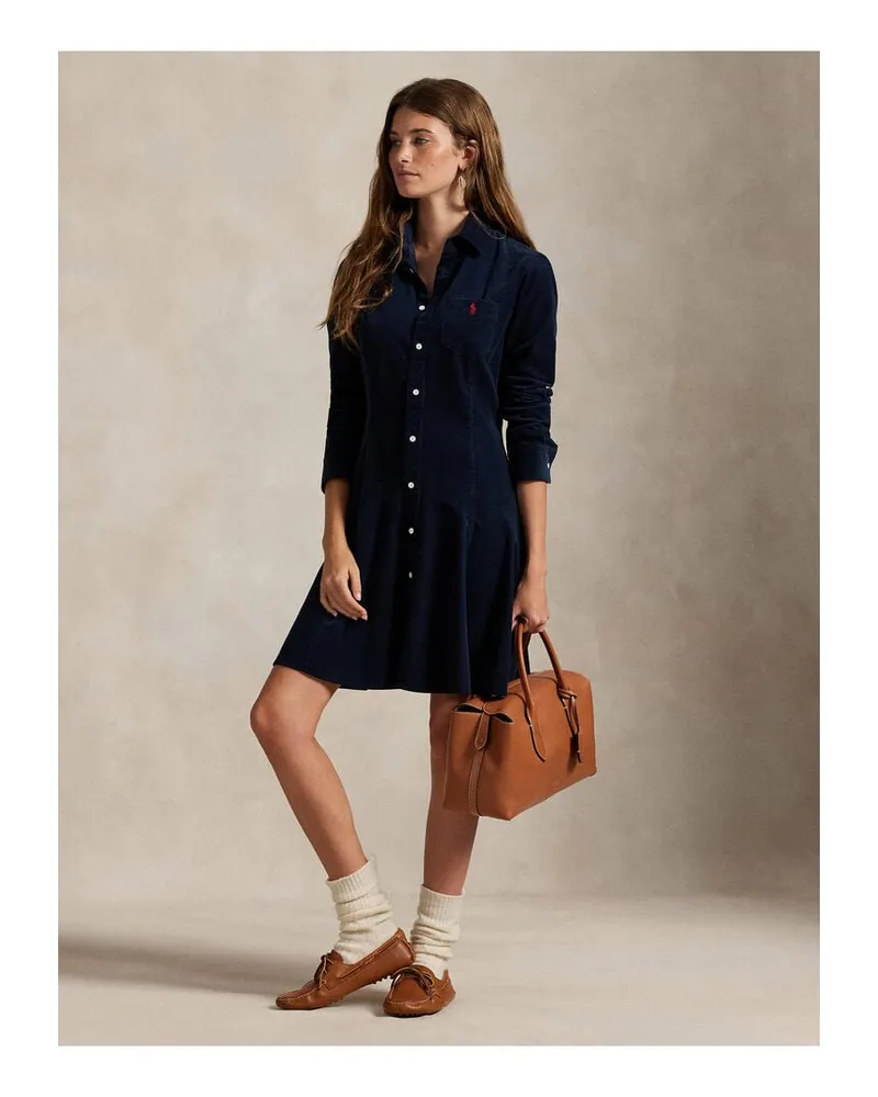 Ralph Lauren Damen Cordkleid aus Baumwolle Navy