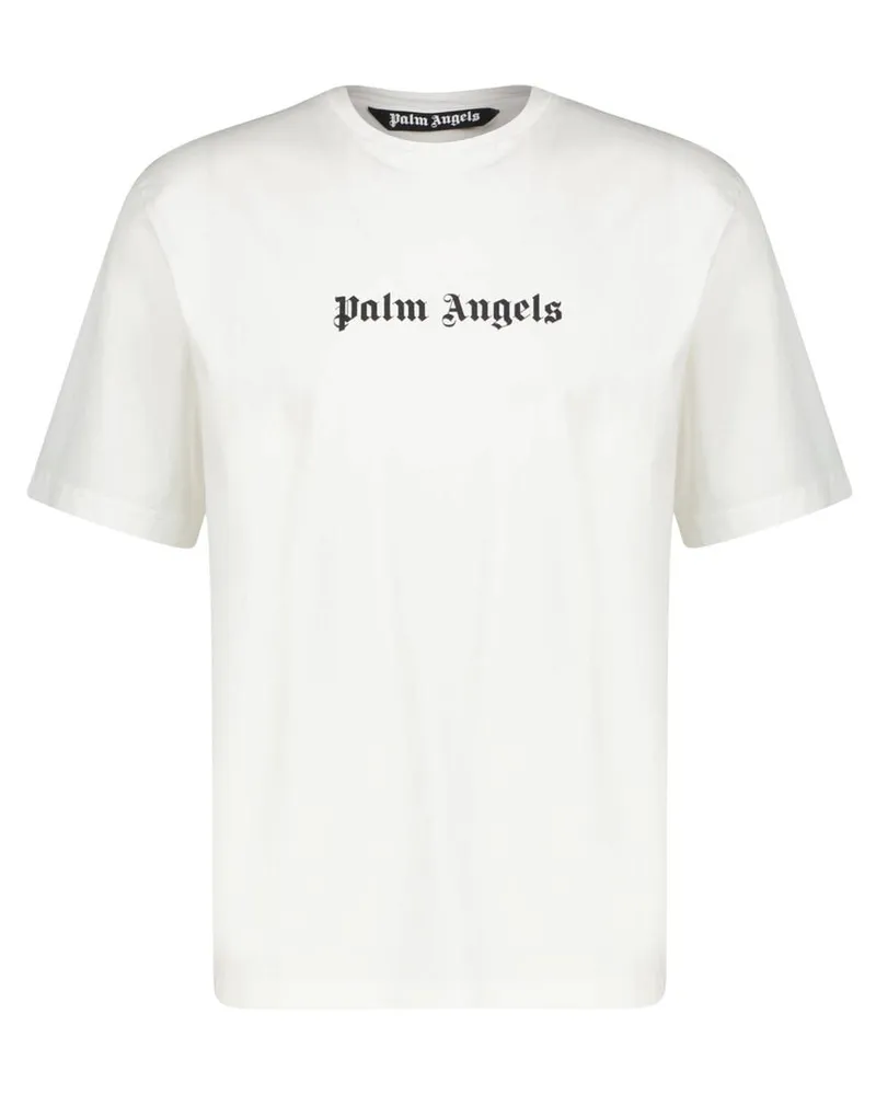 Palm Angels Herren T-Shirt CLASSIC LOGO Slim Fit Weiss