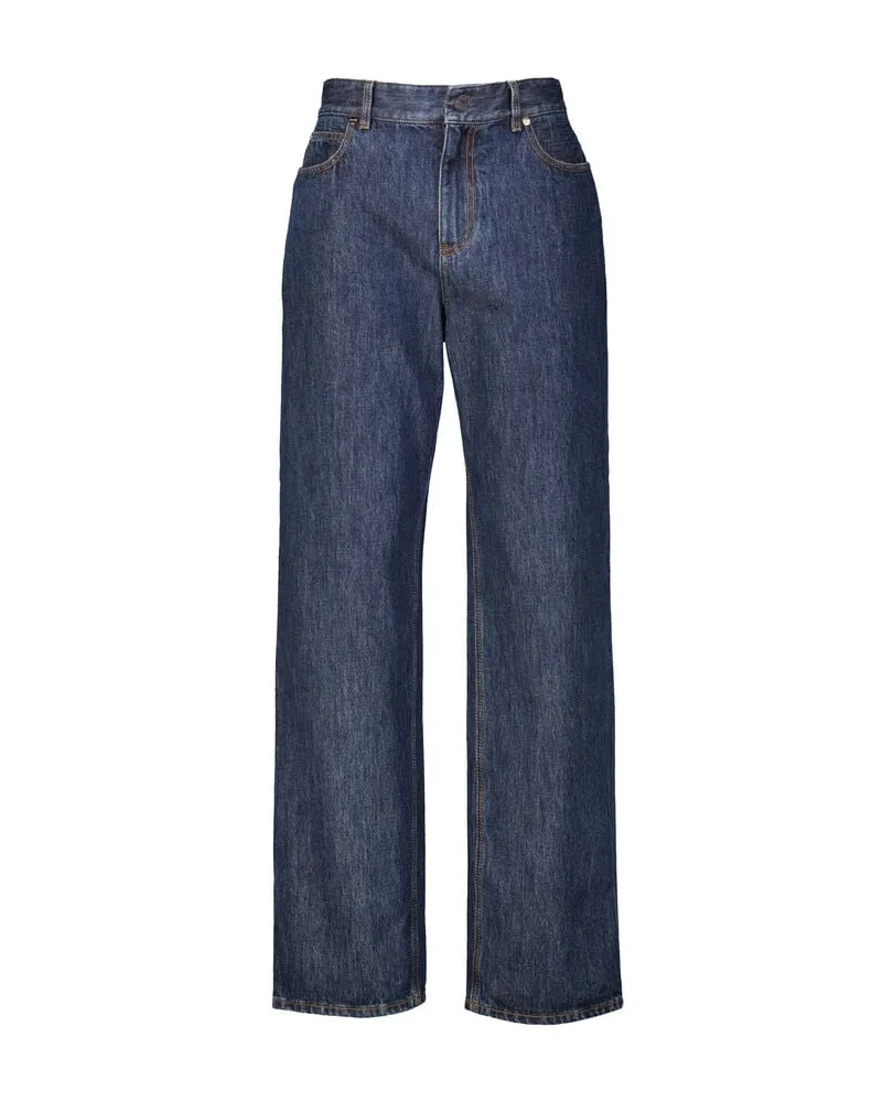 Fendi Damen Jeans Wide Straight Leg Blue