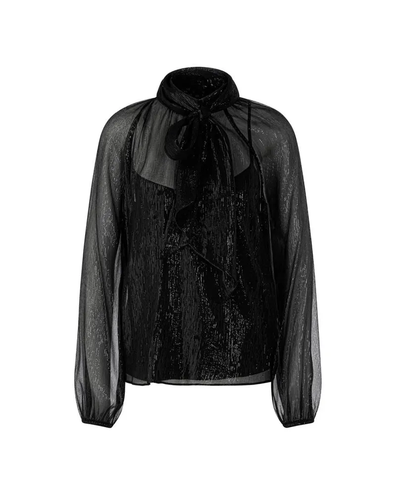 Marc Cain Damen Bluse mit Schluppe Schwarz