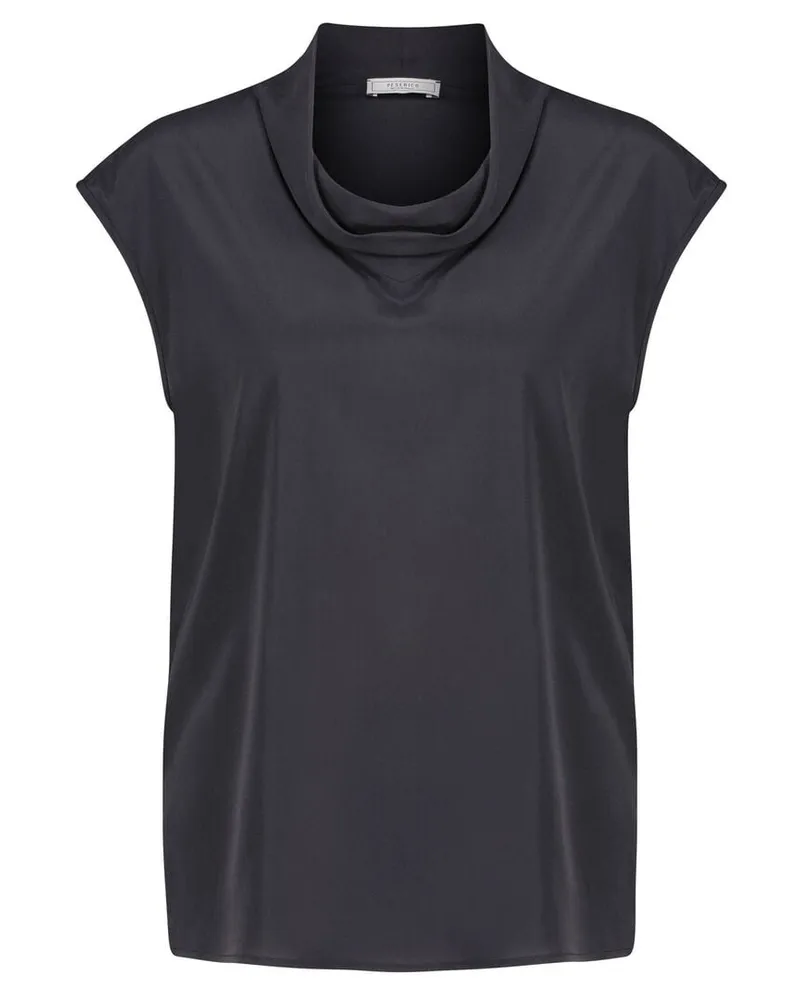 Peserico Damen Blusentop mit Seide Marine