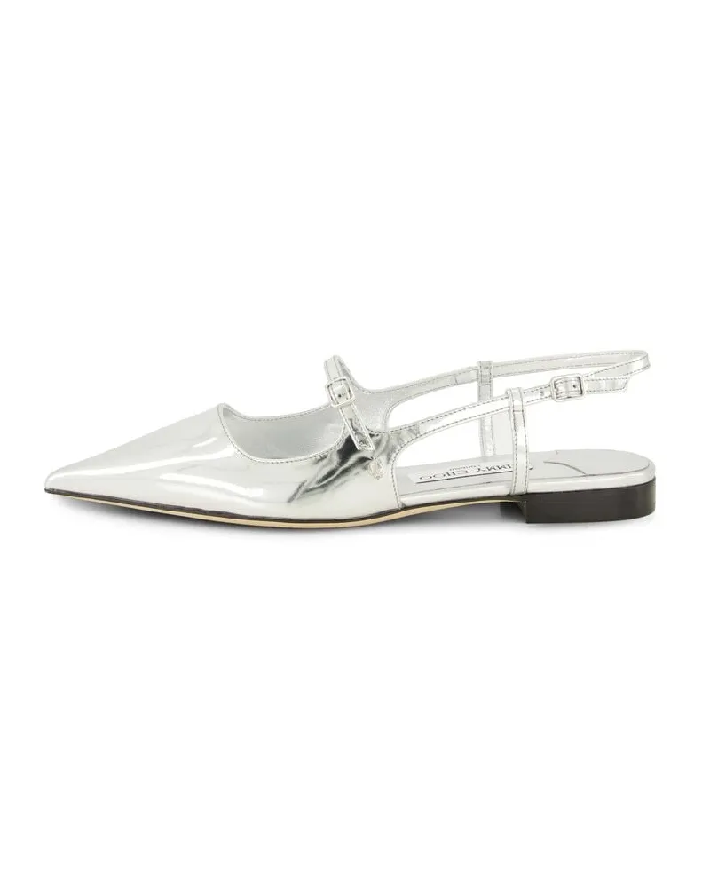 Jimmy Choo Damen Slingback-Ballerina aus Leder DIDI FLAT Silber