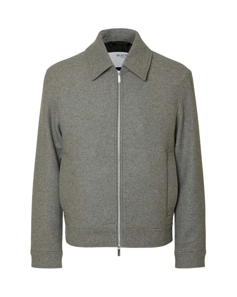Selected Homme Herren Übergangsjacke mit recycelter Wolle SLHPHILIP LANO Grau