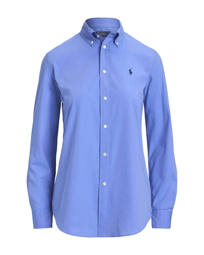 Ralph Lauren Damen Hemdbluse Slim Fit Blau