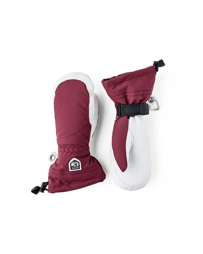 Hestra Damen Skihandschuhe HELI SKI FEMALE MITT Fausthandschuhe mit Leder Bordeaux