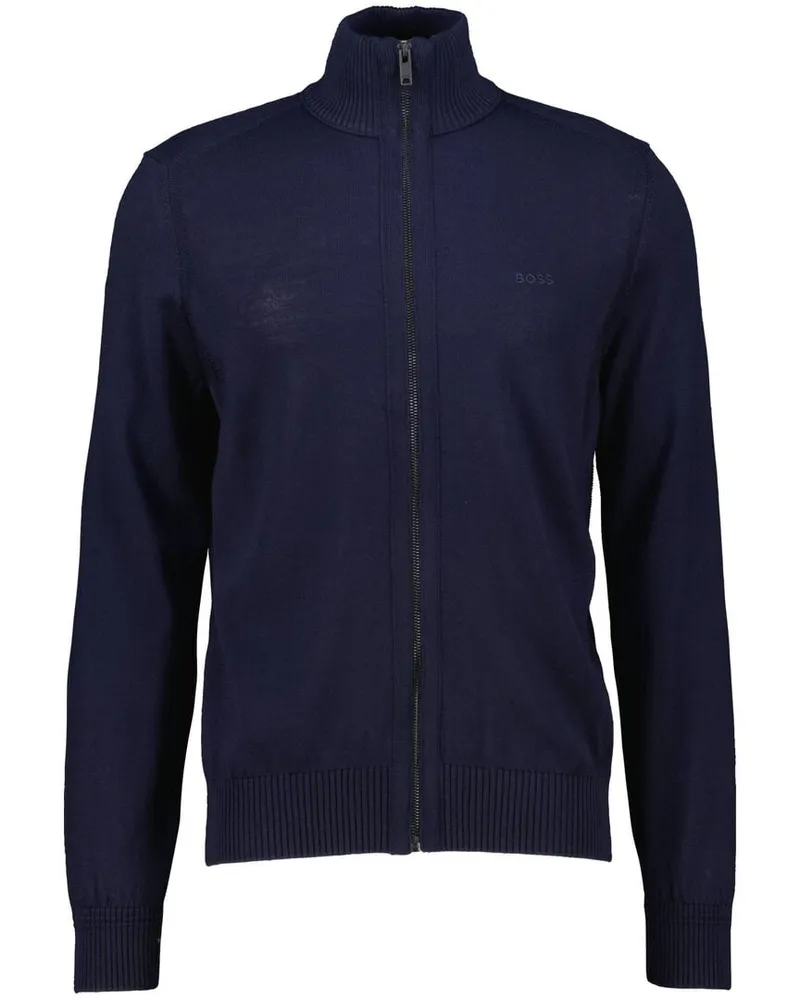 HUGO BOSS Herren Strickjacke AVAC_FZ Regular Fit Marine