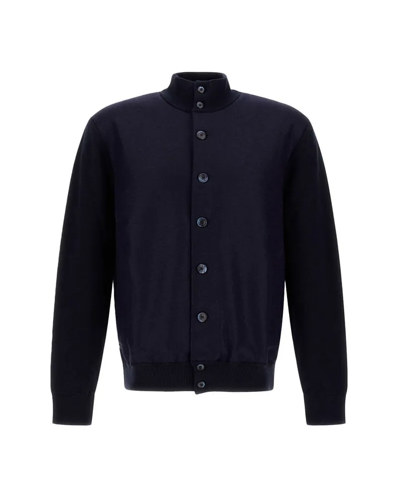 Herno Herren Cardigan aus Baumwoll-Kaschmir-Mischung Marine