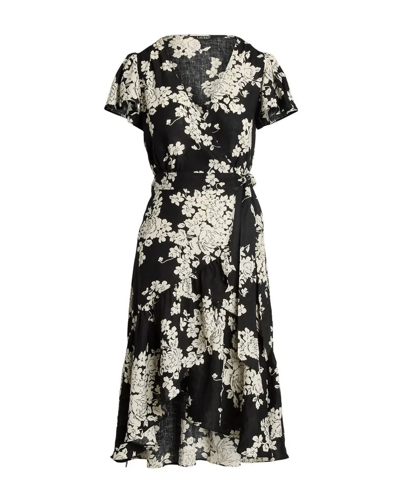 Ralph Lauren Damen Kleid aus Leinen Schwarz